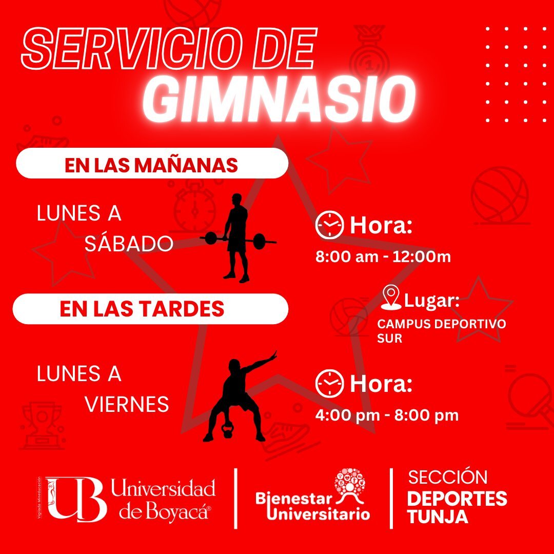 Horarios Gimnasio Sede Tunja
