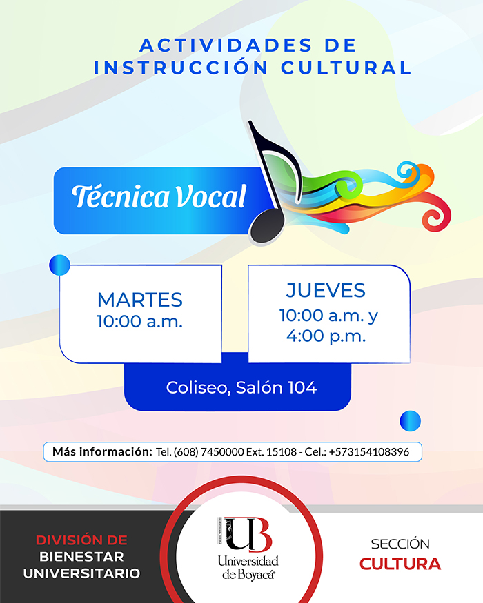 ¡El grupo de Técnica Vocal de nuestras actividades de instrucción cultural te está esperando! 