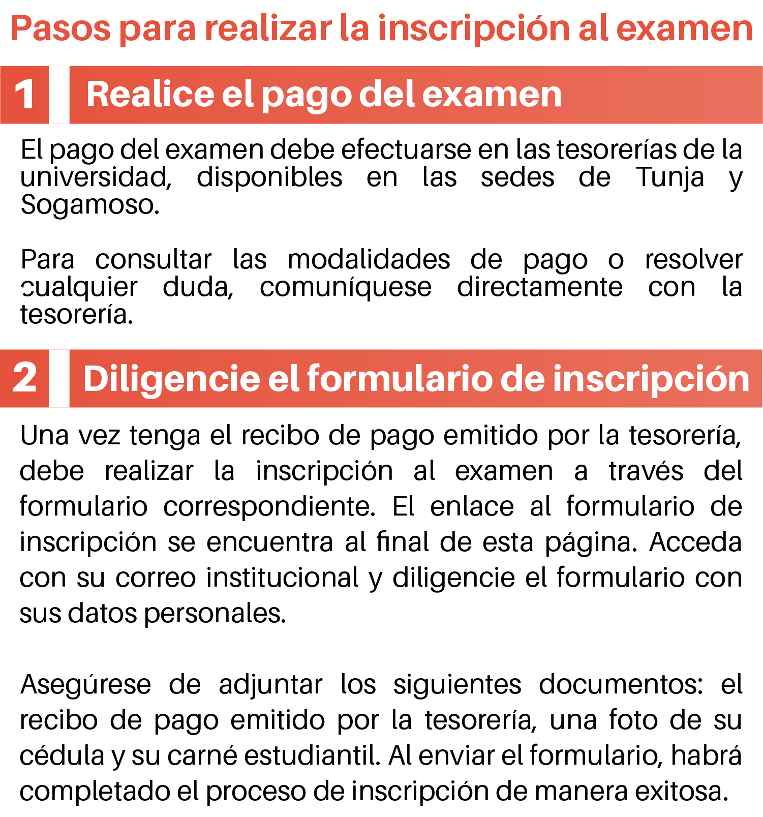 Pasos para la inscripción