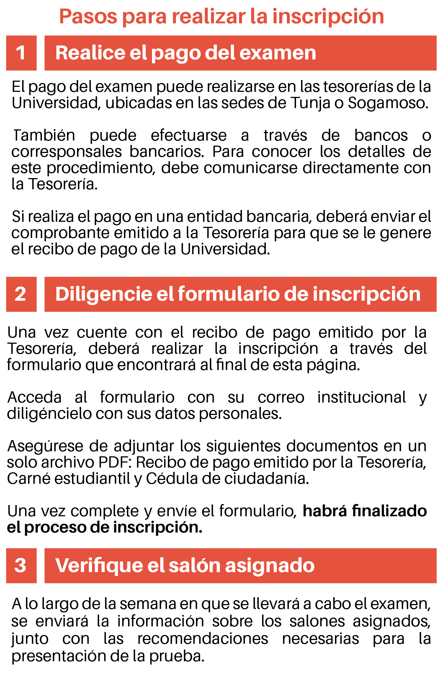 Pasos para la inscripción